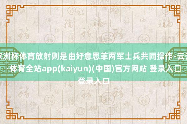 欧洲杯体育放射则是由好意思菲两军士兵共同操作-云开·体育全站app(kaiyun)(中国)官方网站 登录入口