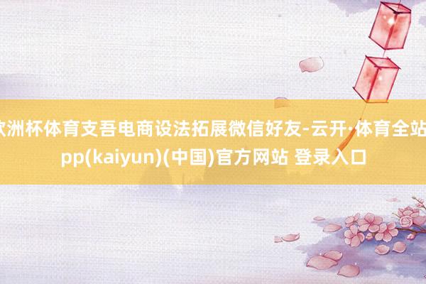 欧洲杯体育支吾电商设法拓展微信好友-云开·体育全站app(kaiyun)(中国)官方网站 登录入口