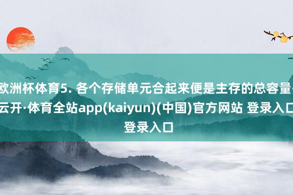 欧洲杯体育5. 各个存储单元合起来便是主存的总容量-云开·体育全站app(kaiyun)(中国)官方网站 登录入口