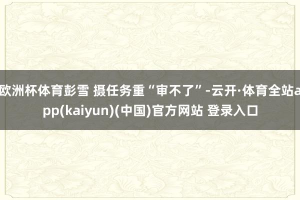 欧洲杯体育彭雪 摄任务重“审不了”-云开·体育全站app(kaiyun)(中国)官方网站 登录入口